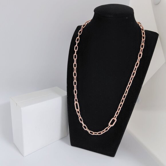 Pandora ME Link Chain Necklace Sterling Silver Rose Gold Women Jewelry